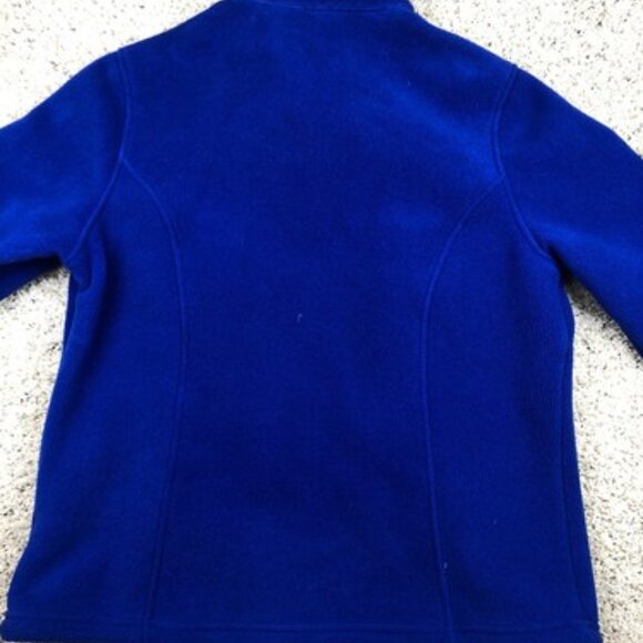 L.L. Bean Women's Trail Jacket Fleece Dark Blue Size Large Reg Hardscuffle - Picture 8 of 9